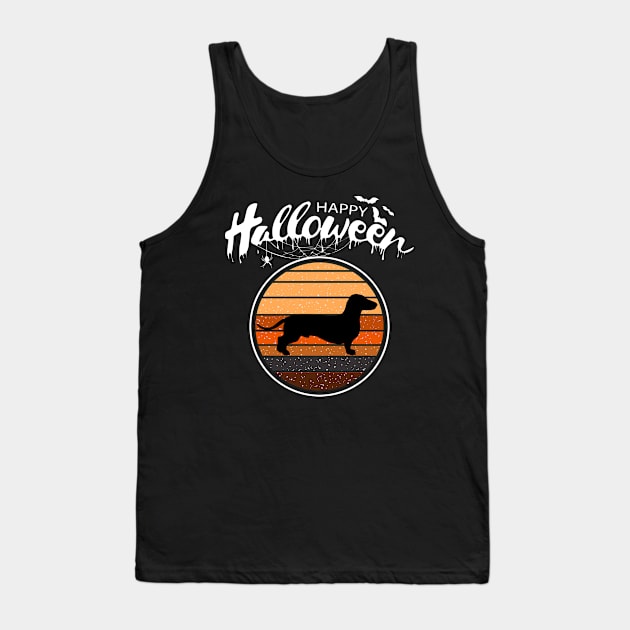 Funny Happy Halloween Beautiful Dachshund Men Women Kid Gift Tank Top by mlleradrian